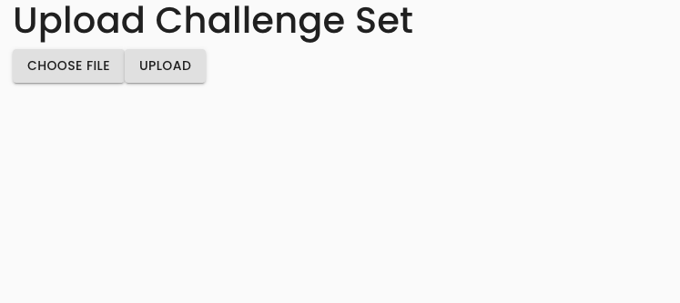 Screenshot of the "Upload Challenge Set" page