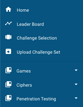 Sidebar showing the "Upload Challenge Set" option